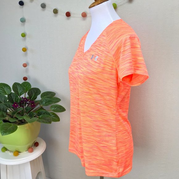 Hi-Vis UA Heatgear Short Sleeve Tech Sport Top - Picture 4 of 15